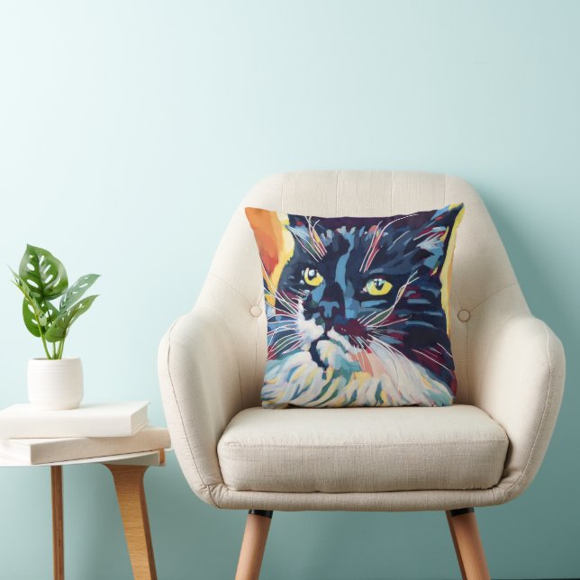 Custom Cat Portrait Painting - Forever Loved Pet Kissen (Stuhl )