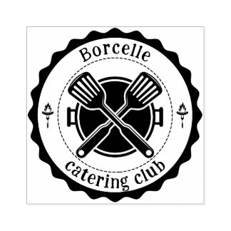 Custom Catering Club Logo Stamp Gummistempel
