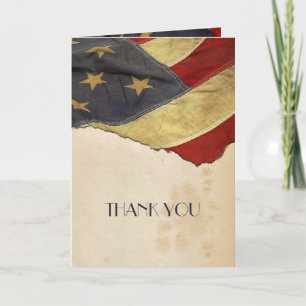 Custom Cathy - Patriotische Vintage Flagge Dankeskarte