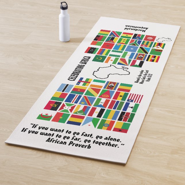 Custom CELEBRAING AFRICA Flags Yogamatte (Beispiel)