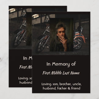 Custom Celebration of Life Service Invite Biker Einladung