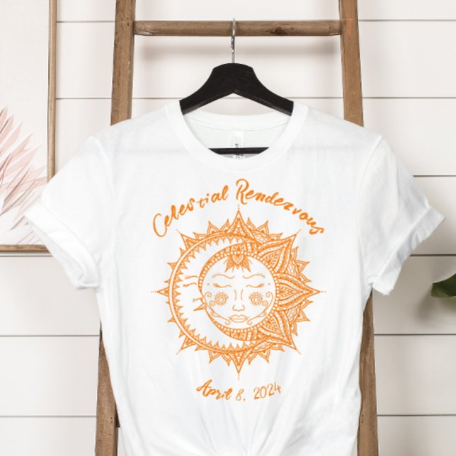 Custom Celestial Rendezvous Eclipse T-Shirt (Women's solar eclipse t-shirt
)