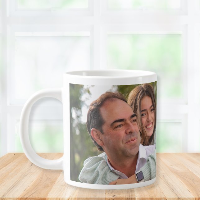 Custom Ceramic Mug for Dad – Black and White Jumbo-Tasse (Von Creator hochgeladen)