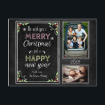 Custom Chalkboard Christmas Collection Feiertagspostkarte<br><div class="desc">Dieses Design zeichnet sich durch einen Chalkboard-Hintergrund mit Kreiderahmen,  Weihnachten-Blume,  eleganten Spiralpfeilen und Schneeflocken aus. Wenn Ihnen mein Design gefällt,  dann Karo bitte auch mein anderes Design in dieser Kollektion aus.</div>