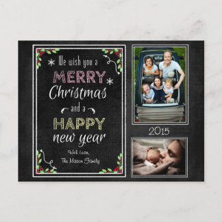 Custom Chalkboard Christmas Collection Feiertagspostkarte