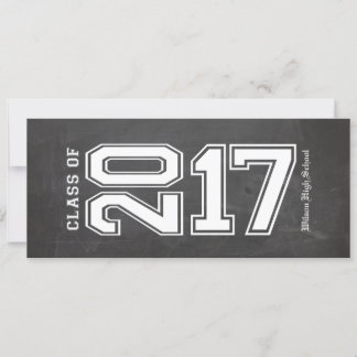 Custom Chalkboard Class of 2017 Graduation Einladung
