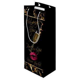 Custom - Champagnersippen und Hübsche Lippen  Geschenktüte Für Weinflaschen