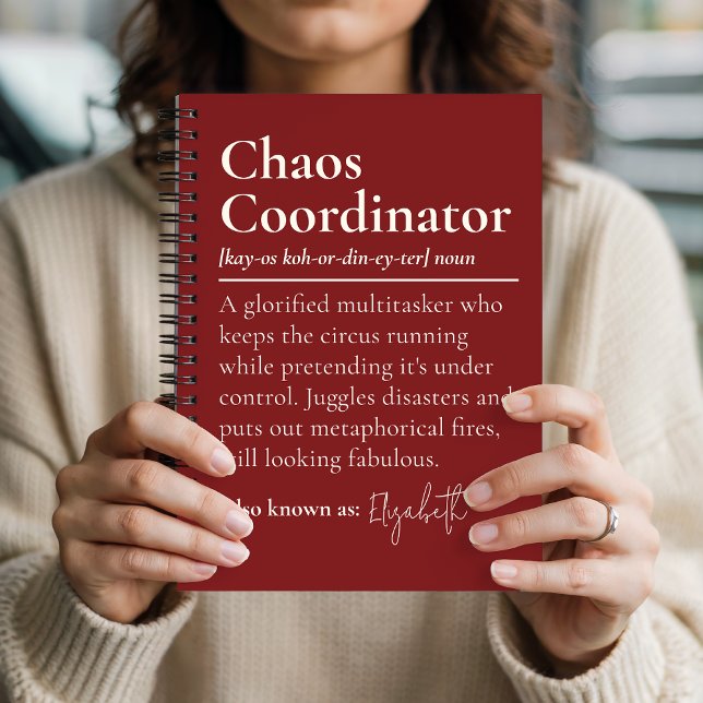 Custom Chaos Coordinator Notebook Gift for Boss Notizbuch (Personalized Chaos Coordinator Notebook Gift for Boss, Funny Chaos Coordinator Journal Gift for Team)