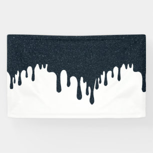 Custom Charcoal Tropfen on White - Modern Art Bann Banner