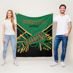 Custom- Chefleader 📣 - Dunkelgrün, Gold und Schwa Fleecedecke