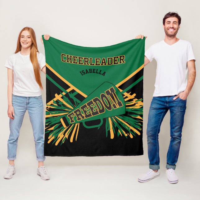 Custom- Chefleader 📣 - Dunkelgrün, Gold und Schwa Fleecedecke (Beispiel)