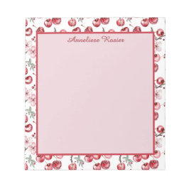 Custom Cherries and Cherry Blossom Muster Notizblock