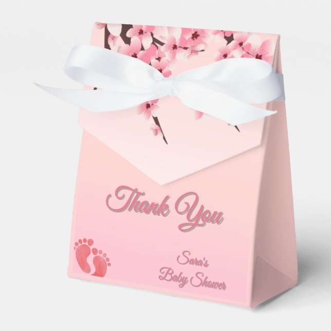 Custom Cherry Blossom Babydusche Vielen Dank Geschenkschachtel (Vorderseite)