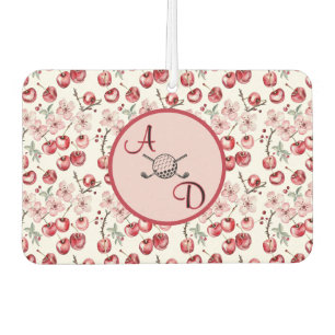 Custom Cherry Blossom Pink Golf Monogram Autolufterfrischer