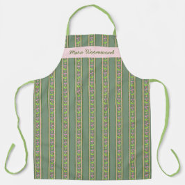 CUSTOM Cherry Lime Ditsy Floral pin Stripe Schürze