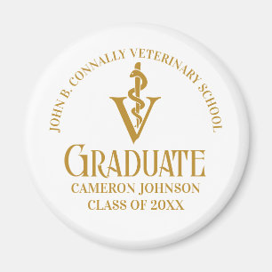 Custom Chic Gold Veterinary School Abschluss Magnet