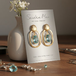 Custom Chic Gray Black White Jewelry Display Card Visitenkarte