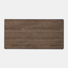 Custom Chic Modern Retro Dark Brown Woodgrain Home Schreibtischunterlage