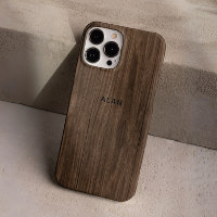 Custom Chic Moderne Retro Dunkelbraunes Holzkorn