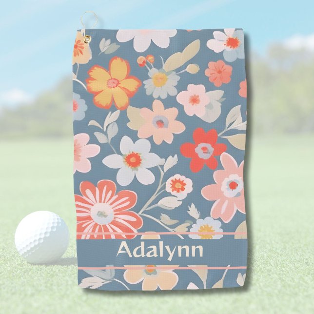 Custom Chic Vintage Blumengeschenke für Frauen Gol Golfhandtuch (Custom Chic Vintage Floral Gifts for Women Golfers)