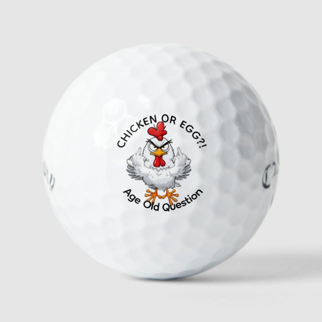  Custom Chicken Egg Debate Funny Golf Ball Gift (Vorderseite)