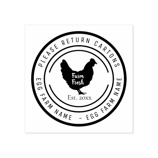 Custom Chicken Farm Frische Eier Rubber Briefmarke Gummistempel (Prägung)