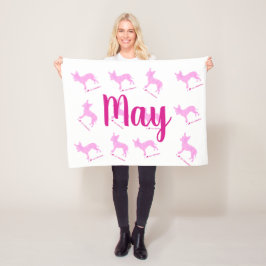 Custom Chihuahua Blanket Pastel Silhouetteチワワ Fleecedecke
