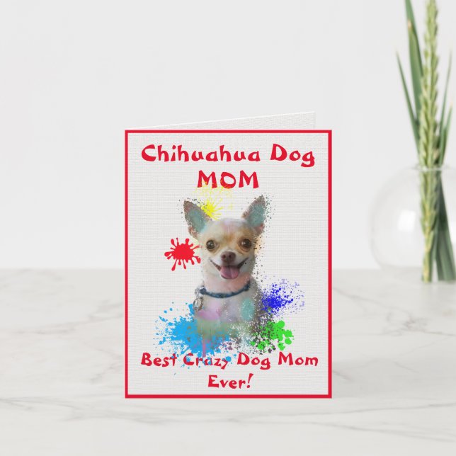 Custom Chihuahua Mama Best Crazy Dog Lady Digital Karte (Vorderseite)