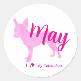 Custom Chihuahua pastel pink silhouette sticker