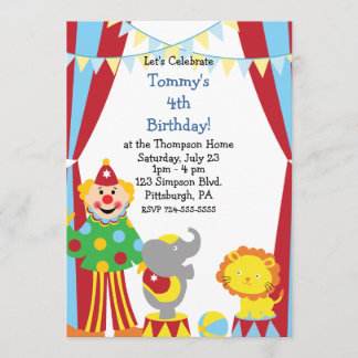 Custom Child Circus Geburtstag Party Einladung