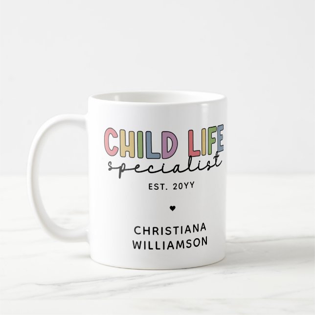 Custom Child Life Specialist CCLS-Geschenk Kaffeetasse (Links)