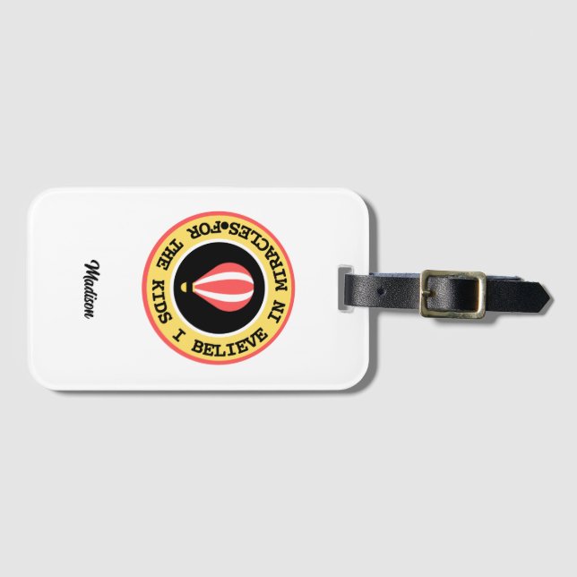 Custom Children's Miracle Network Name Red Yellow Gepäckanhänger (Vorderseite (Horizontal))