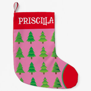 Custom Child's Pink Weihnachts-Strumpf Kleiner Weihnachtsstrumpf