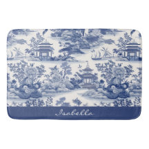 Custom Chinoiserie Muster Pagoda Blau Weiß