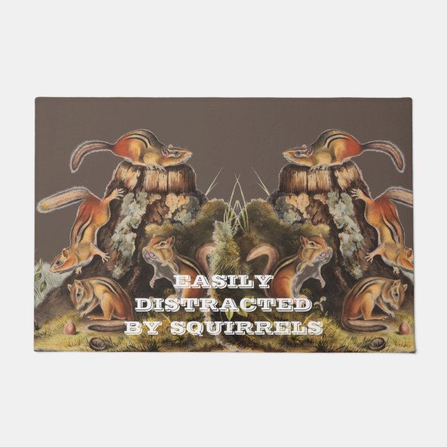 Custom Chipping Eichhörnchen Geschenke Fußmatte (Vorderseite)