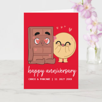 Custom Choco & Pancake Happy Wedding Jubiläum Karte
