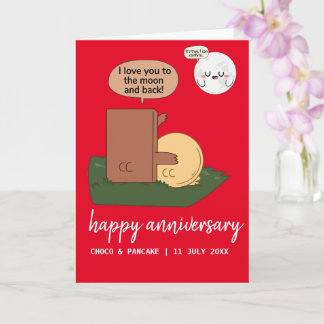 Custom Choco & Pancake Happy Wedding Jubiläum Karte