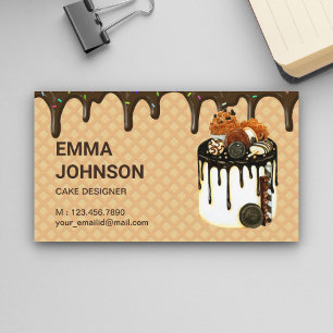 Custom Chocolate Birthday Cake Konditorei Koch Bäc Visitenkarte