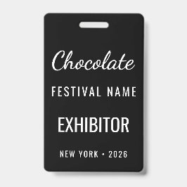 Custom Chocolate Festival QR Code Exibitor ID Ausweis