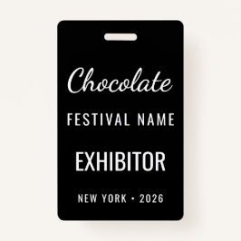 Custom Chocolate Festival QR Code Exibitor ID Ausweis
