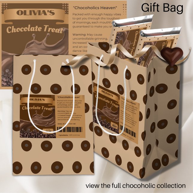 Custom Chocolate Lover Goody Gevor Bag Fun Einziga Mittlere Geschenktüte (Von Creator hochgeladen)