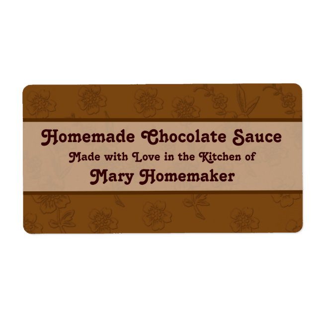 Custom Chocolate Sauce oder Fudge Sauce Labels (Vorne)