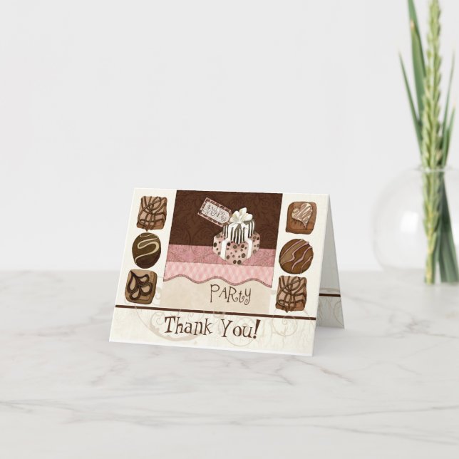 Custom Chocolate Sweet Shoppe Korrespondenzkarten Dankeskarte (Vorderseite)