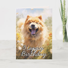 Custom Chow Chow Happy Birthday Card Dankeskarte