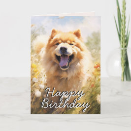Custom Chow Chow Happy Birthday Card Dankeskarte