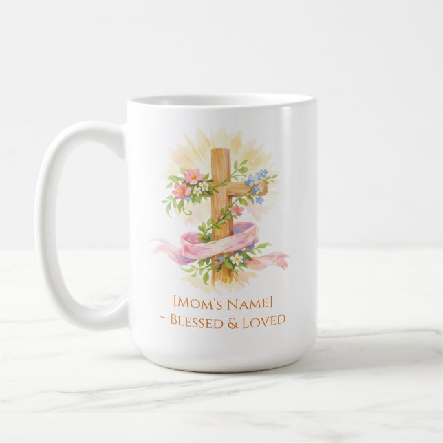 Custom Christian Mother’s Day Cross Mug (Gauche)