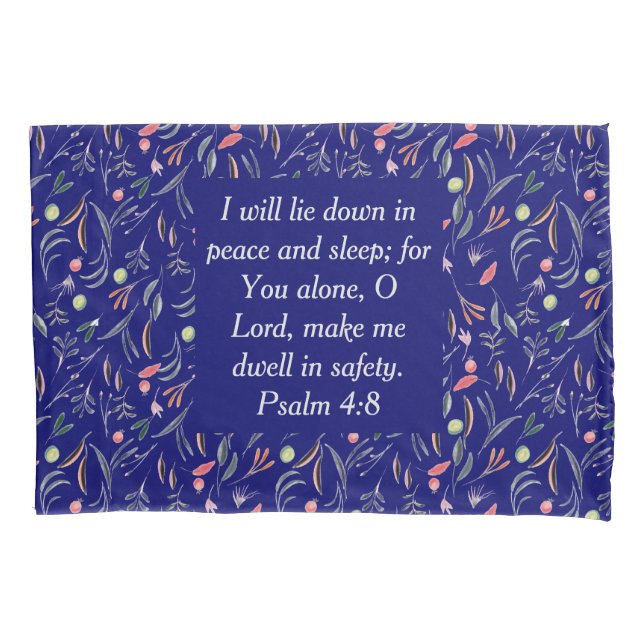 Custom Christlich Blue Floral Kissenbezug (Vorderseite)