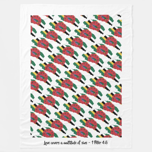 Custom Christlich DOMINICA FLAG Fleecedecke (Vorderseite)