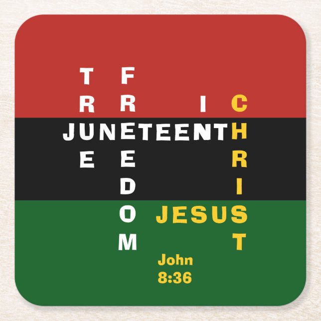 Custom Christlich JUNETEENTH Rechteckiger Pappuntersetzer (Vorderseite)
