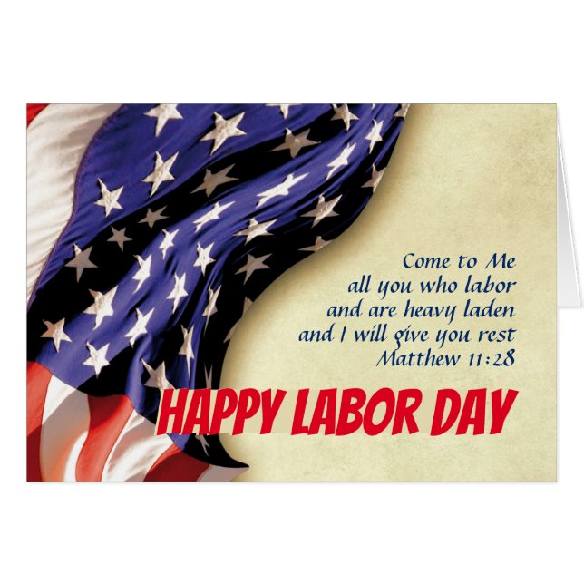 Custom Christlich USA LABOR DAY Card (Vorderseite (Horizontal))
